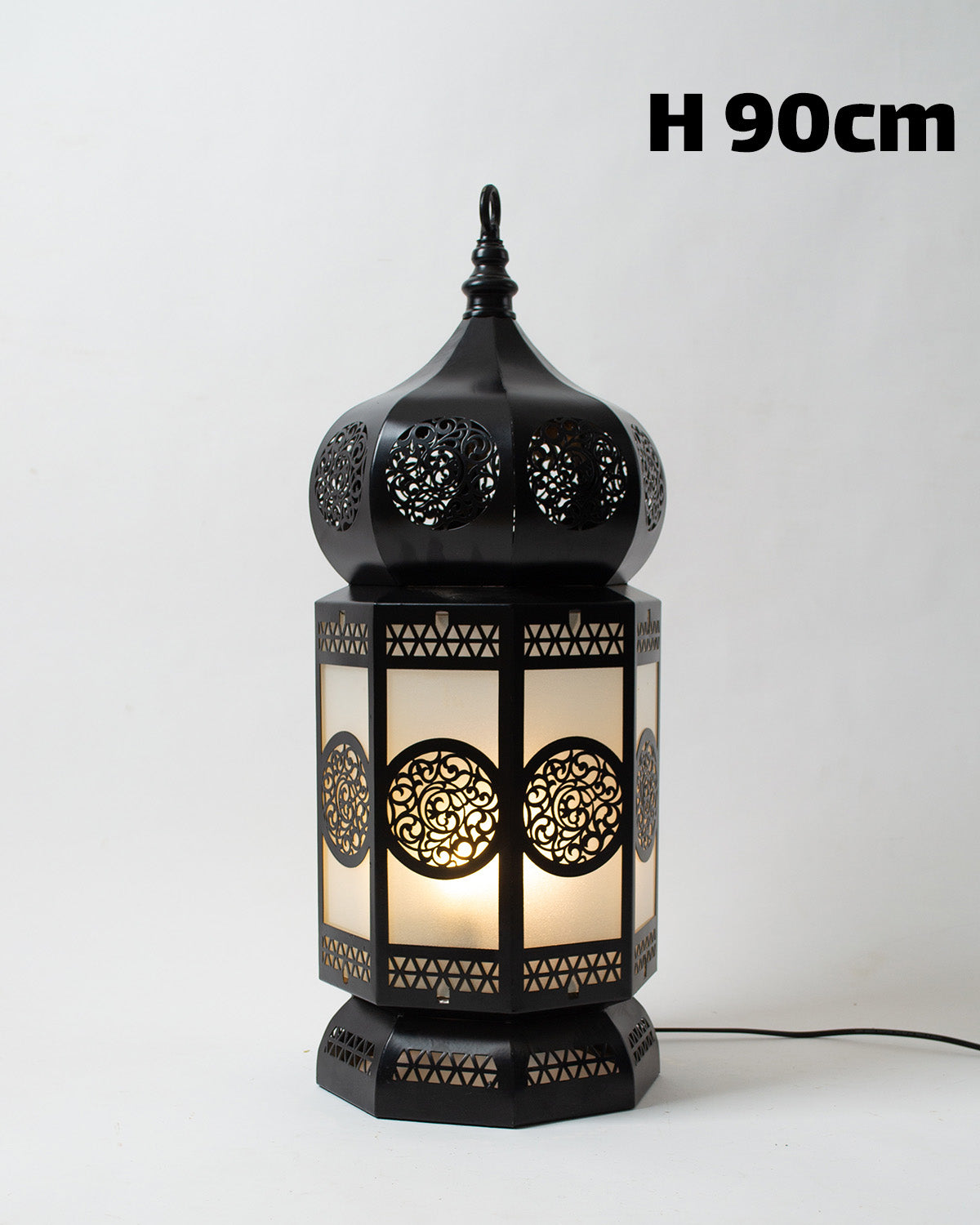 Ramadan Lantern, 1 Light, Metal, 90×35cm - Black